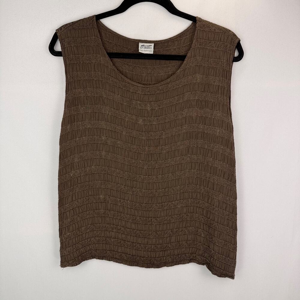 CP Shades Textured Sleeveless Blouse Size M